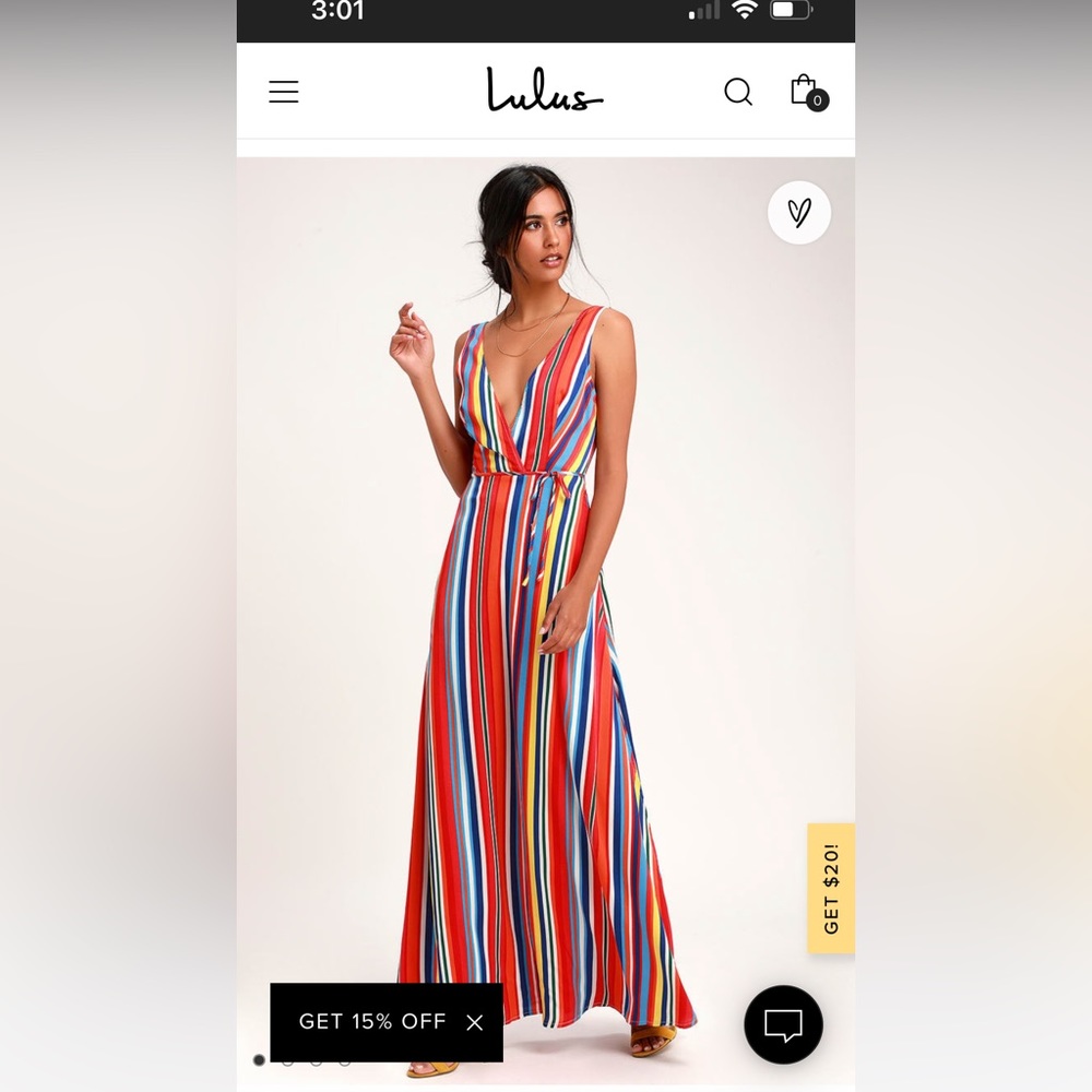 Never worn multicolor lulus maxi dress